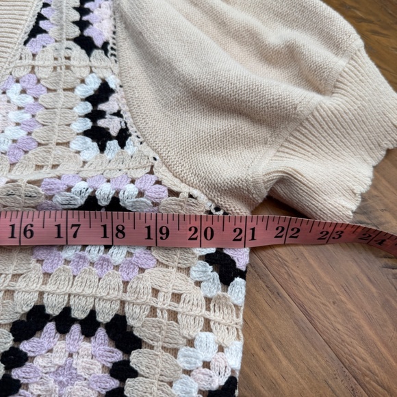 Granny Square Crochet Cardigan Womens M Retro Indie Boho Grandmacore Romantic - Picture 10 of 12